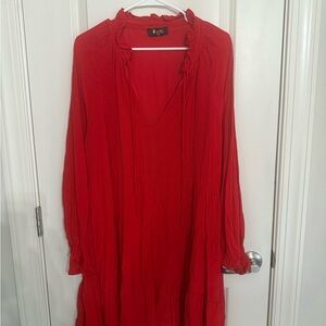 Chic Soul Red Long Sleeve Dress